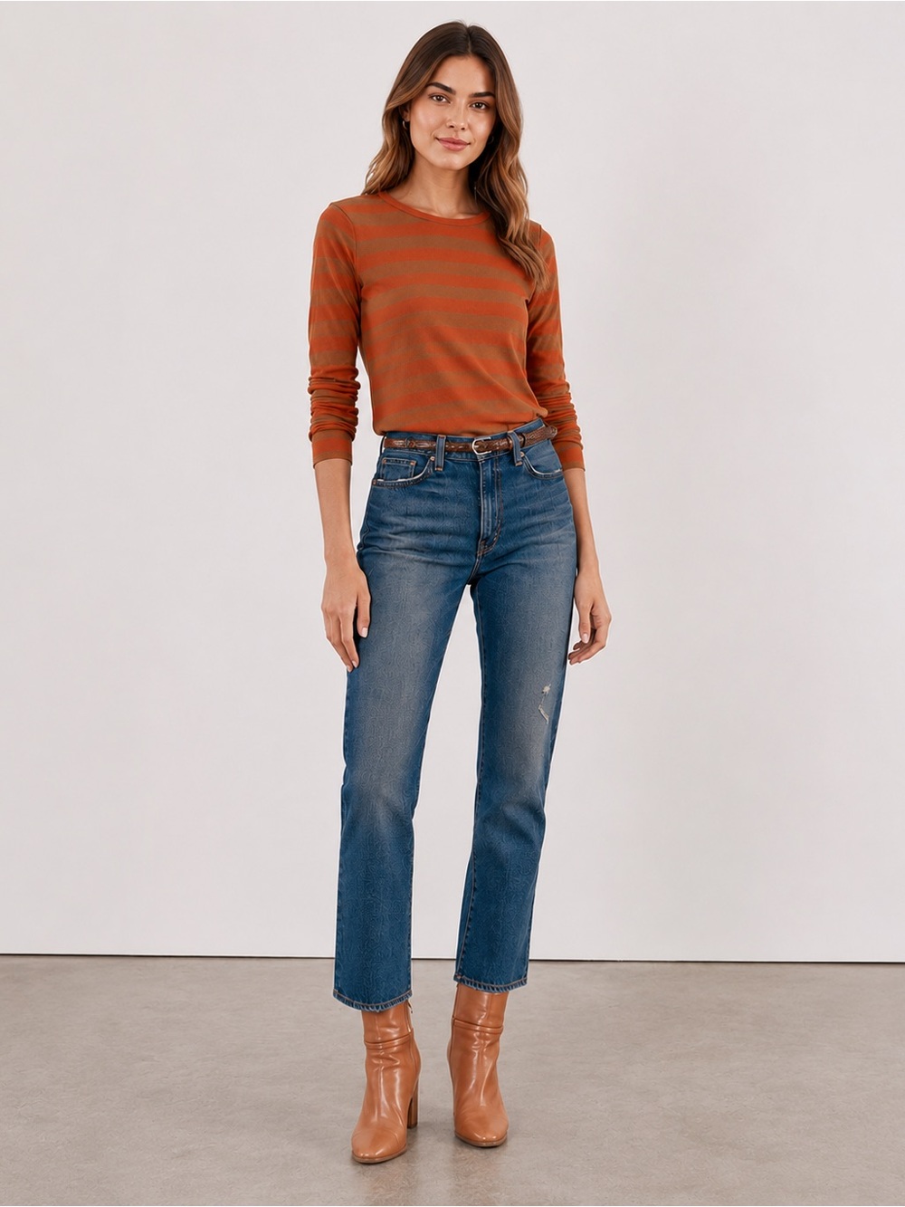 Nili Lotan Straight Leg Jeans Classic Wash Distressed High Rise Denim 27 NEW